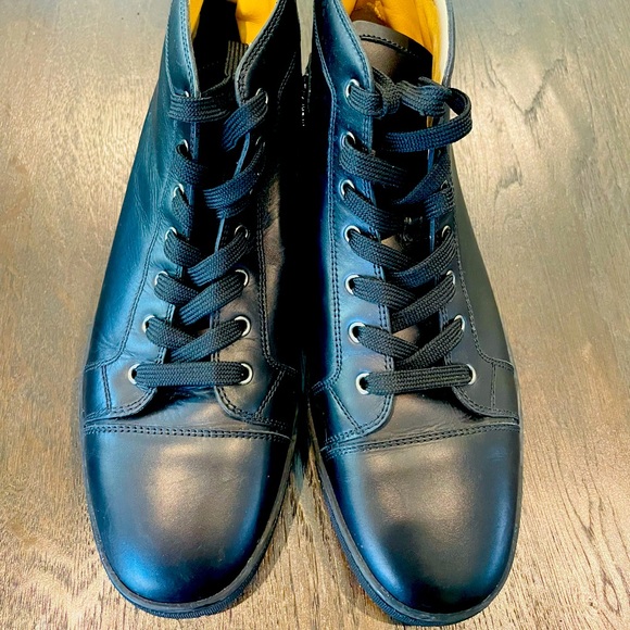 GIORGIO ARMANI Leather Laced Slip-On 7 (39.5EU) Men display picture 2